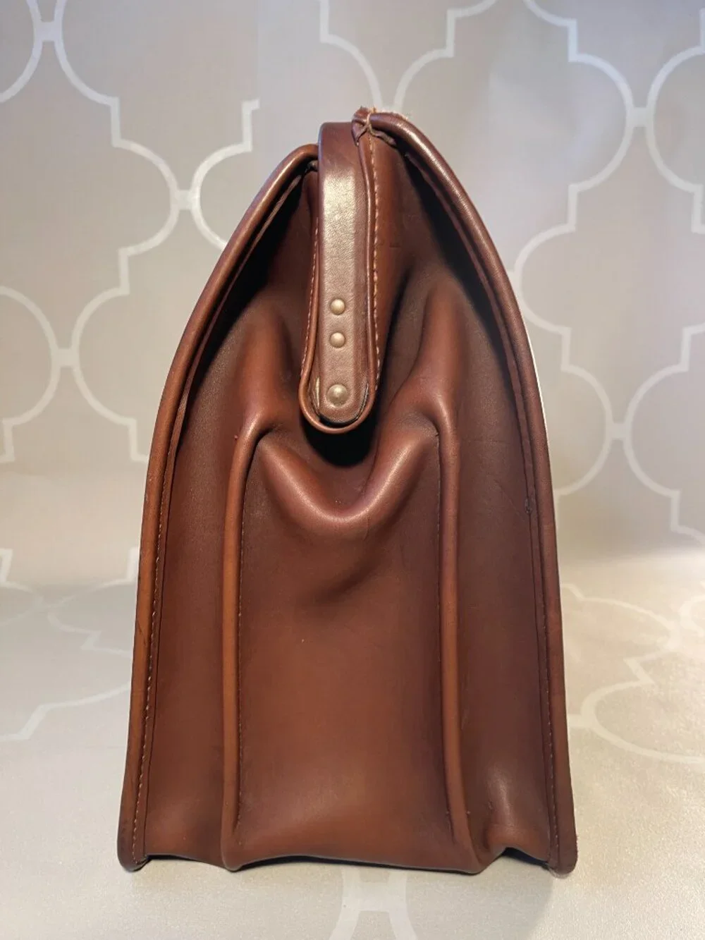 Vintage Coach 0469-301 Doctor Bag Briefcase British Tan Leather USA
